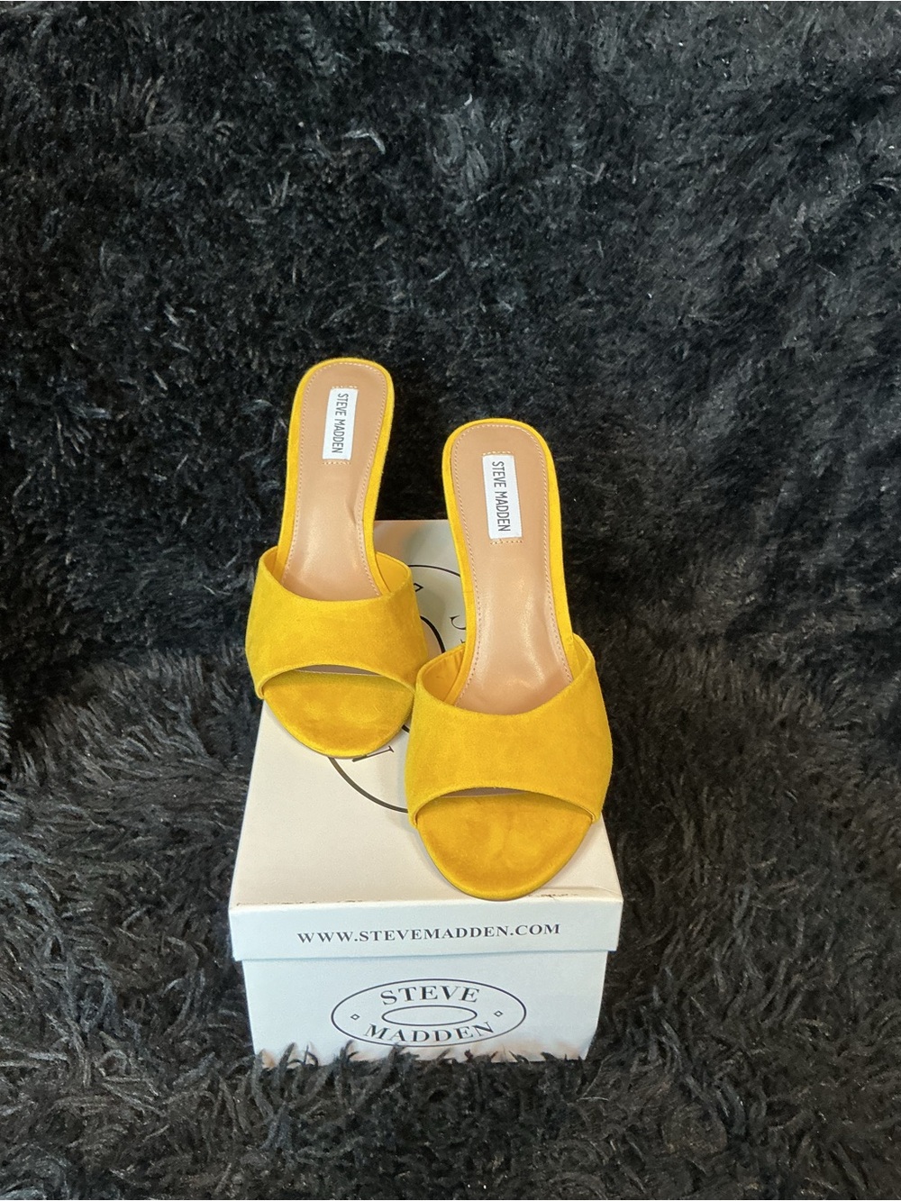 Steve Madden Yellow Suede Slip-On Mules